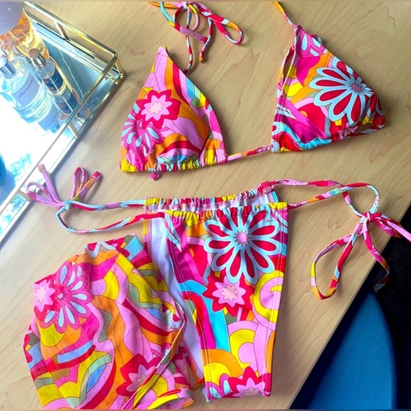 New Shein 3pc Bathing Suit Set Size L - Picture 1 of 7